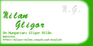 milan gligor business card
